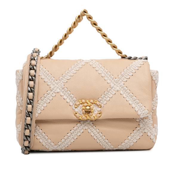Pre-Loved Chanel Medium Crochet Calfskin 19 Flap - Picture 1 of 10
